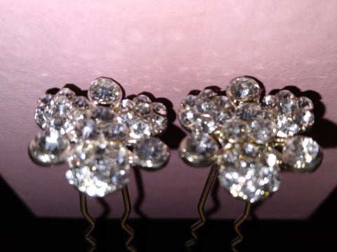 Rhinestone Flower Bridal Wedding Hair Pins KCS 0082 (Set of 12)