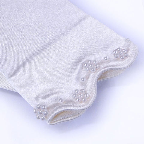 Children's Satin Scalloped Edge Gloves ~ GL Child 203 Scalloped