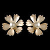 Gold Champagne Pearl Flower Bridal Wedding Jewelry Set 4838
