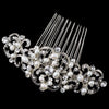 Rhodium Rhinestone Clear or Pearl stones Swirl Bridal Wedding Hair Comb 721 or 722