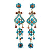 Gold Blue Brown Earring Set 1033