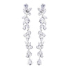 Silver Clear CZ Bridal Wedding Earrings 1303