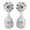 Silver Clear “Kim Kardashian” Inspired Crystal Bridal Wedding Earrings 1538