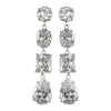 Dazzling Cubic Zirconium Dangling Bridal Wedding Earrings E 1652