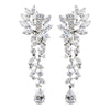 Silver Clear Tear Drop Marquise CZ Crystal Bridal Wedding Earrings 1655