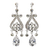 Antique Silver Clear Cubic Zirconia Earring Set E 1990