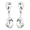 Silver Clear Teardrop Dangle Bridal Wedding Earrings 2233