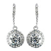 Silver Clear Rhinestone Drop Earring On Hook Bridal Wedding Earrings 25692