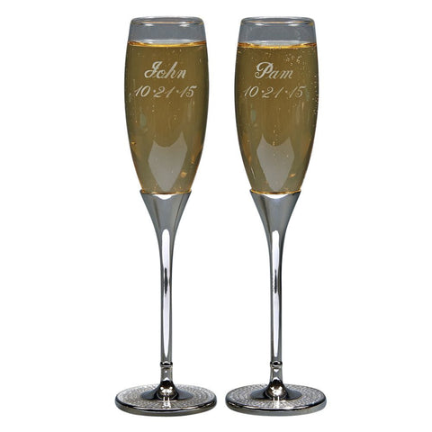 Glitter Glamour Wedding Toasting Flutes FL 03957
