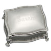 Silver Plated Square Victorian Jewelry Box 22023