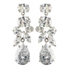 Rhodium Clear Multi Cut CZ Crystal Dangle Bridal Wedding Earrings 2803