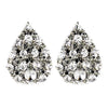 Silver Smoked & Clear or Silver Black & ClearTear Drop Rhinestone Bridal Wedding Stud Bridal Wedding Earrings 30013