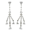 Shimmering Silver Cubic Zirconia Chandelier Bridal Wedding Earrings 3809