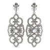 Rhodium Clear Rhinestone Deco Marquise Drop Bridal Wedding Earrings 3850