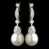Simple Cubic Zirconia Vintage Bridal Wedding Pearl Drop Bridal Wedding Earrings E 3877