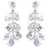 Rhodium Silver Clear CZ Teardrop Dangle Bridal Wedding Earrings 3904