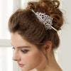 Antique Silver Crystal Side Accented Headpiece HP 395
