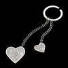Crystal Glitter Double Heart Bridesmaids Keychain 3959