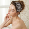 Silver Clear Rhinestone Floral Leaf Bridal Wedding Hair Adornment