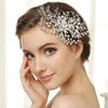 Silver Clear Marquise Rhinestone Floral Side Bridal Wedding Hair Comb 4516