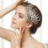 Silver Clear Marquise Rhinestone Floral Side Bridal Wedding Hair Comb 4516