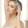 Silver Clear Marquise Rhinestone Floral Side Bridal Wedding Hair Comb 4516