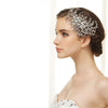 Silver Clear Marquise Rhinestone Floral Side Bridal Wedding Hair Comb 4516