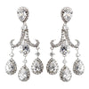 Silver CZ Post Bridal Wedding Earrings 4710
