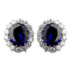 Silver Sapphire Kate Middleton Inspired Bridal Wedding Earrings 5015