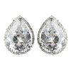 Antique Silver Clear CZ Stud Earring E 5141