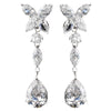 Atnique Silver Clear Cubic Zirconia Bridal Wedding Earrings E 5203