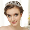Sparkling Rhinestone & Swarovski Crystal Covered Bridal Wedding Tiara with Turquoise Accents in Silver 523