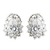 Encrusted Teardrop CZ Stud Bridal Wedding Earrings 5397
