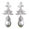 Antique Silver Clear Pearl & CZ Earring 5488