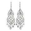 Antique Silver Cubic Zirconia Chandelier Earring Set 5502