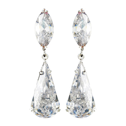 E 5806 Celebrity Style Cubic Zirconia Bridal Wedding Earrings