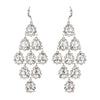 Gorgeous Antique Silver Clear Chandelier Earring E 6662