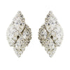 Silver Clear Clustered Marquise Rhinestone Pierced Bridal Wedding Earrings 7122