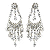 Antique Silver Clear Chandelier Bridal Wedding Earrings 71888
