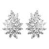 Exquisite Silver Plated Rhinestone Floral CZ Bridal Wedding Earrings - E 7516