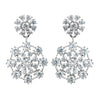 Antique Rhodium Silver Clear Cluster Drop CZ Crystal Bridal Wedding Earrings 7792
