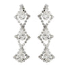 Silver Clear Teardrop Rhinestone Dangle Bridal Wedding Earrings 7919