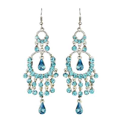* Glistening Aqua Rhinestones Earring 801