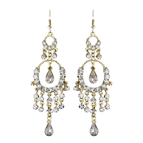 * Exquisite Gold Chandelier Bridal Wedding Earrings E 801