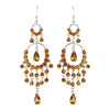 * Gold Brown Chandelier Bridal Wedding Earrings 801