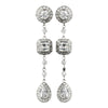 Silver Cubic Zirconia Bridal Wedding Earrings E 8106