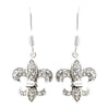 Silver Cubic Zirconia Fleur De Lis Earring Set 8120