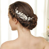 Crystal & Ivory Mother of Pearl Shell Bridal Wedding Hair comb 8133