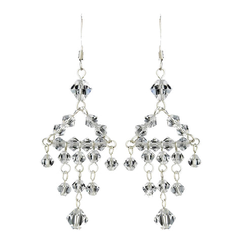 * Silver Chandelier Design Swarovski Crystal Beads Earring 8266