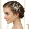Elegant Ivory Crystal Pearl Flower Bridal Wedding Hair Comb - Bridal Wedding Hair Comb 8430